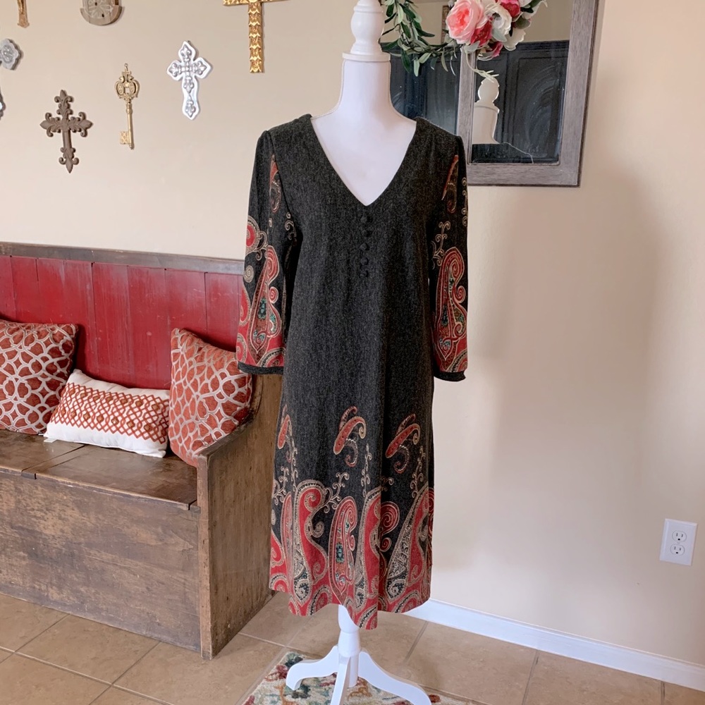 Papillon Paisley print gray dress XL